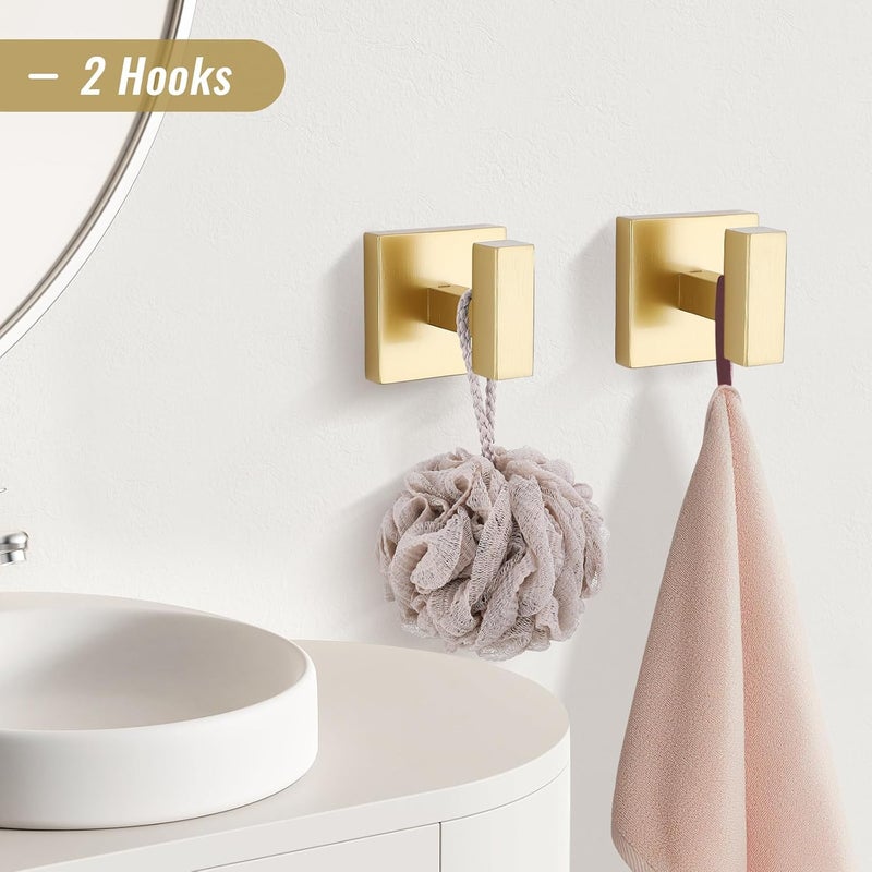 YACVCL Towel Bar Set 10-Piece Brushed Gold Bathroom Hardware Set, Gold Bathroom Accessories Set,23.6 Inch Towel Holder-Towel Racks Set for Bathroom Stainless Steel Wall Mounted - Image 5